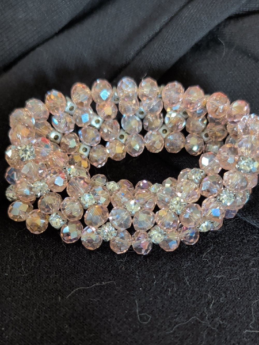 Sparkling Pink Crystal Stretch Bracelet